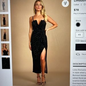 Lulus - black velvet dress